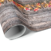 クリスマスの素朴な背景、木製の厚板。 ラッピングペーパー (ロールコーナー)