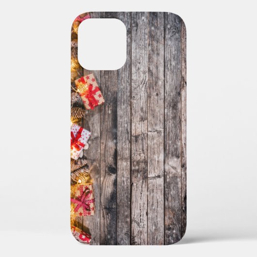 クリスマスの素朴な背景、木製の厚板。 Case-Mate iPhoneケース (裏面)