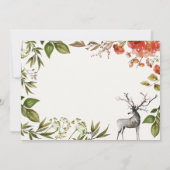 クリスマスの素朴な葉の牡鹿の写真は赤と緑 シーズンカード (裏面)