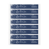 クリスマスの素朴な雪の真夜中の青で信じて下さい ラップアラウンドラベル (シート)