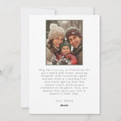 クリスマスの素朴喜びミニマル写真の緑 シーズンカード (裏面)