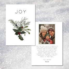 クリスマスの素朴喜びミニマル写真の緑 シーズンカード
