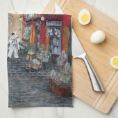 クリスマスの細道イタリア キッチンタオル (四つ折り)