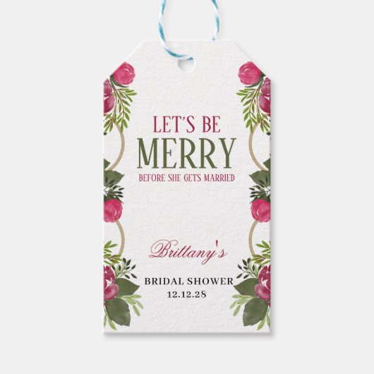 クリスマスの結婚前お祝いパーティーをしよう ギフトタグ (正面)