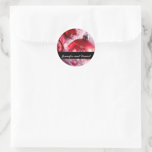 クリスマスの結婚式のオーナメントの招待状のシールのステッカー ラウンドシール (バッグ)