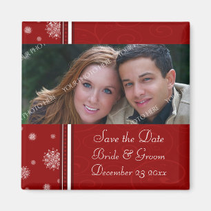 クリスマスの結婚式の保存日付の写真の磁石 マグネット