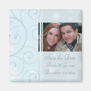 クリスマスの結婚式の保存日付の写真の磁石 マグネット