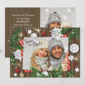 クリスマスの結婚式の写真 保存日 セーブザデート (正面/裏面)