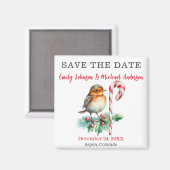 クリスマスの結婚式の日付を保存 マグネット (正面/裏面)