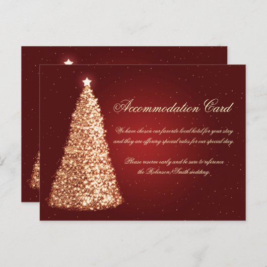 クリスマスの結婚式の調節の金ゴールドの赤 シーズンポストカード (正面/裏面)