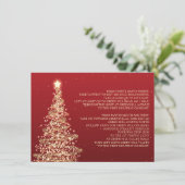 クリスマスの結婚式の車の経路案内の赤の金ゴールド 招待状 (スタンド正面)