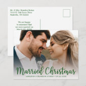 クリスマスの結婚記念写真 シーズンポストカード (正面/裏面)