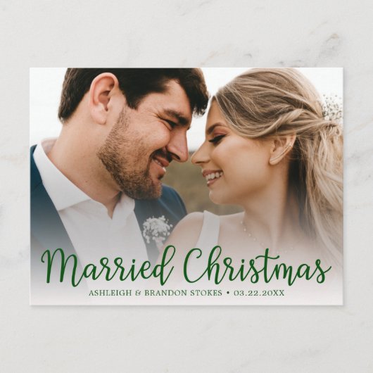 クリスマスの結婚記念写真 シーズンポストカード (正面)