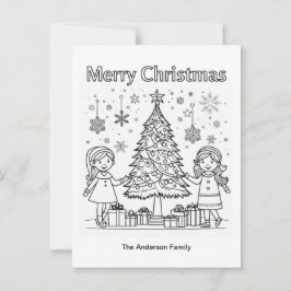クリスマスの絵柄のぬりえ キッズ メリークリスマス ポストカード