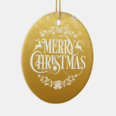 クリスマスの継母 義母 定義 ゴールド セラミックオーナメント (右)