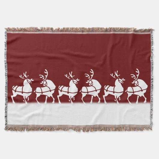 クリスマスの総括的な休日のトナカイのブランケット スローブランケット (正面)