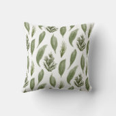 クリスマスの緑と松のパターン。ホリデー クッション (裏面)