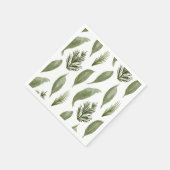 クリスマスの緑と松のパターン。ホリデー スタンダードカクテルナプキン (角)