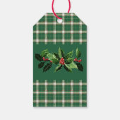 クリスマスの緑と白のチェック柄 ギフトタグ (裏面)