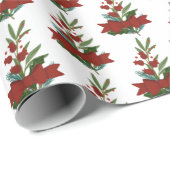 クリスマスの緑と赤い弓パターン ラッピングペーパー (ロールコーナー)