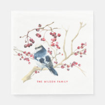 クリスマスの緑と鳥 - パーソナライズされたホリデー