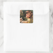 クリスマスの緑に輝く天使 スクエアシール (バッグ)