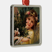 クリスマスの緑に輝く天使 メタルオーナメント (右)