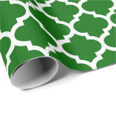 クリスマスの緑のクローバーの包装紙 ラッピングペーパー (ロールコーナー)