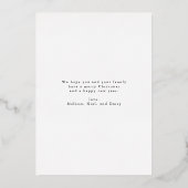 クリスマスの緑のゴールドリングの写真 箔シーズンカード (裏面)