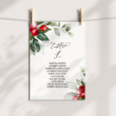 クリスマスの緑のテーブル番号1シーティングチャート 招待状