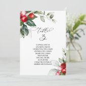 クリスマスの緑のテーブル番号3シーティングチャート 招待状 (スタンド正面)