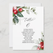 クリスマスの緑のテーブル番号6シーティングチャート 招待状 (正面)