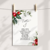 クリスマスの緑のテーブル番号8シーティングチャート 招待状