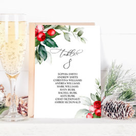 クリスマスの緑のテーブル番号8シーティングチャート 招待状