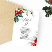 クリスマスの緑のテーブル番号9シーティングチャート 招待状