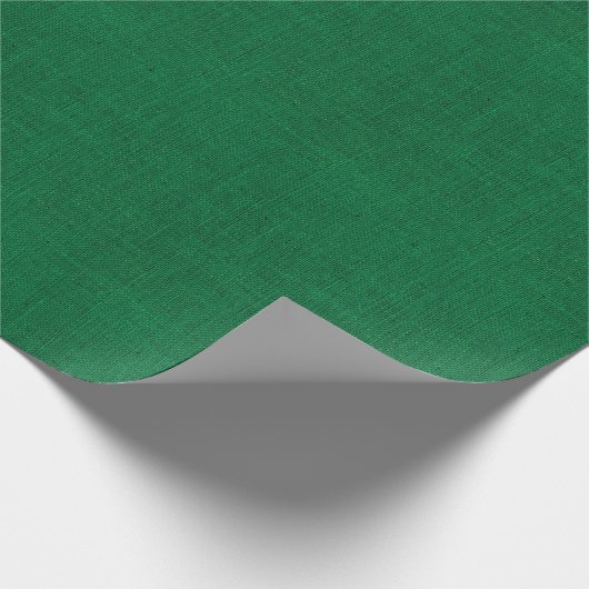 クリスマスの緑のバーラップの質 ラッピングペーパー (角)