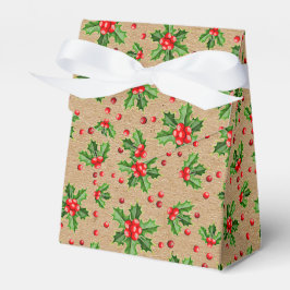 クリスマスの緑のヒイラギ 赤い実 フェイバーボックス