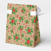 クリスマスの緑のヒイラギ 赤い実 フェイバーボックス (裏面サイド)