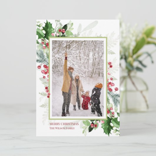 クリスマスの緑の写真 シーズンカード (スタンド正面)