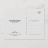 クリスマスの緑の幸せな新年の家族の写真 シーズンポストカード (裏面)