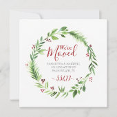 クリスマスの緑の感動的な発表 シーズンカード (正面)