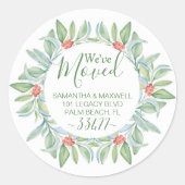 クリスマスの緑の感動的な発表 ラウンドシール (正面)