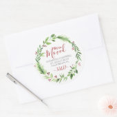 クリスマスの緑の感動的な発表 ラウンドシール (封筒)