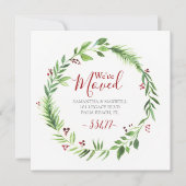 クリスマスの緑の感動的な発表 招待状 (正面)