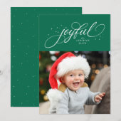 クリスマスの緑の星1枚の写真 シーズンカード (正面/裏面)
