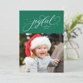 クリスマスの緑の星1枚の写真 シーズンカード (スタンド正面)