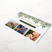 クリスマスの緑の暖かい休日の願い3写真 箔シーズンカード (回転した状態)