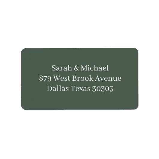 クリスマスの緑の植物の結婚式ステッカー ラベル (正面)