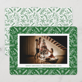 クリスマスの緑の植物 (Green) 横長写真 シーズンカード