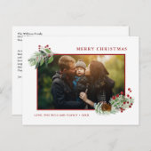クリスマスの緑の草木のカスタムの写真 シーズンポストカード (正面/裏面)
